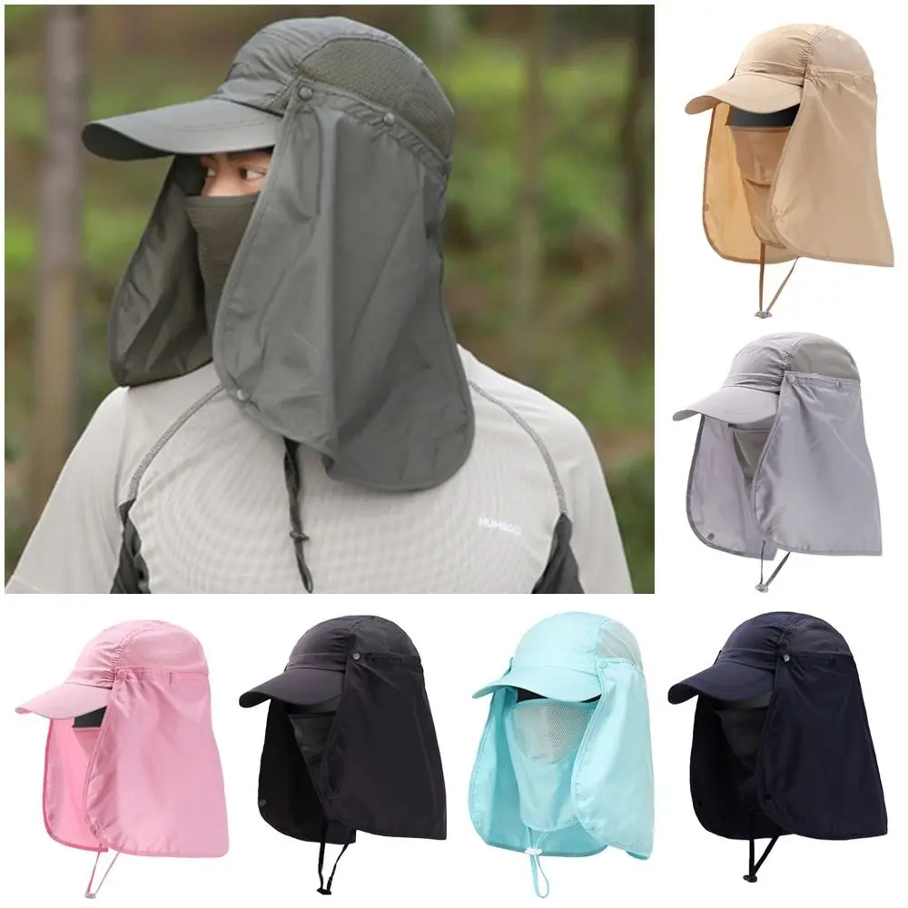 Outdoor UV Sun Protection Summer Fishing Sun Hat Breathable Neck Face Baseball Cap Adjustable Sunshade Hat