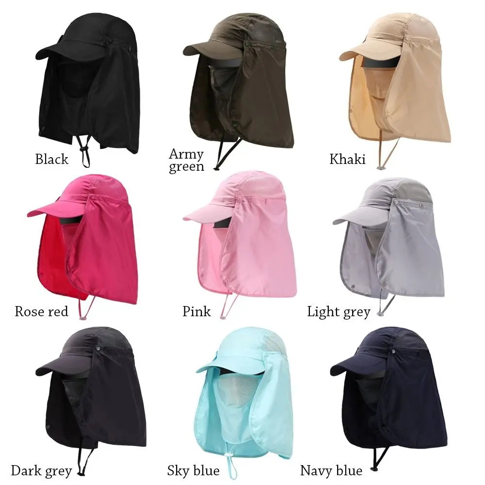 Outdoor UV Sun Protection Summer Fishing Sun Hat Breathable Neck Face Baseball Cap Adjustable Sunshade Hat