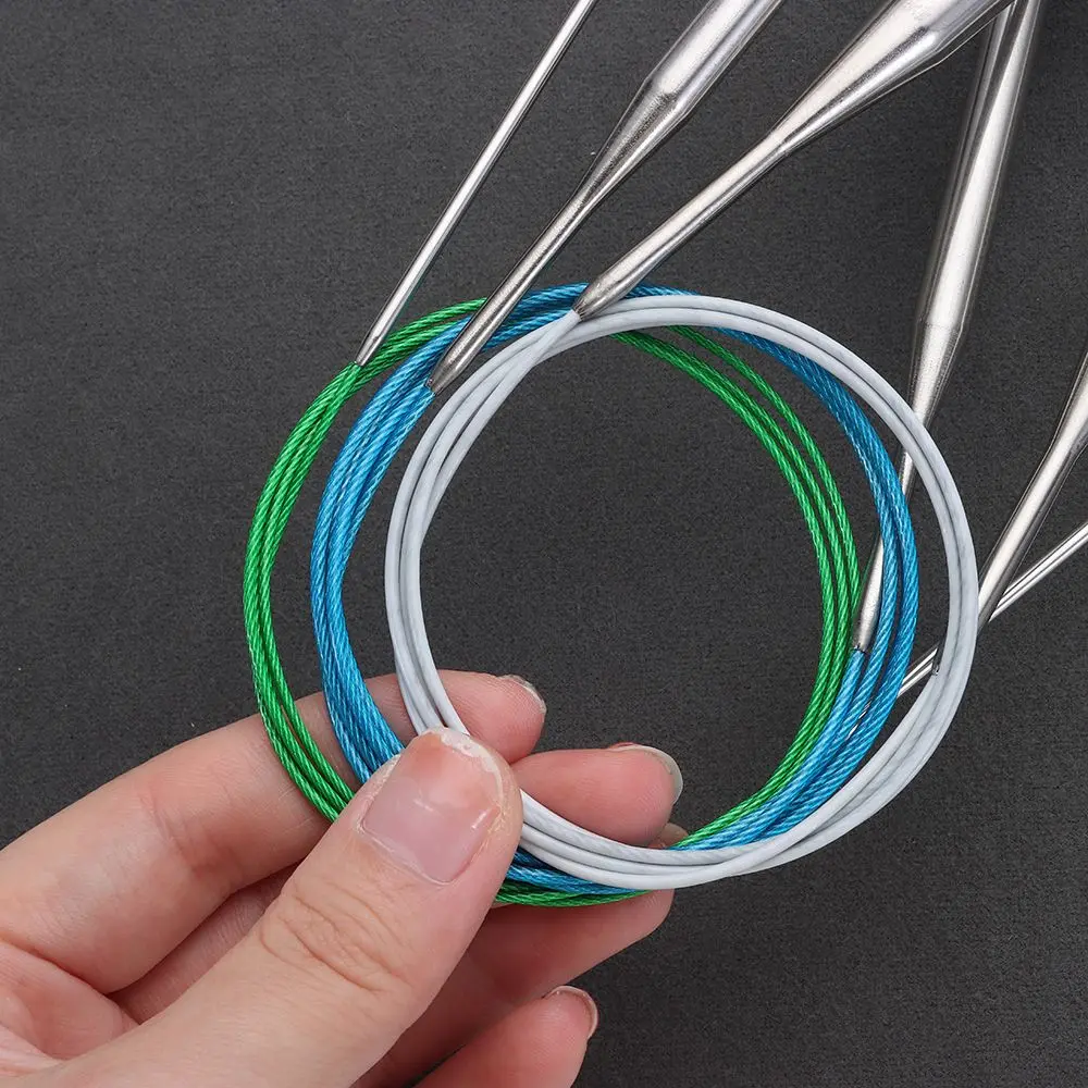 40/100cm Circular Knitting Needles Round Metal Circle Needles Stainless Steel Crochet Hook Weaving Needlework Sewing Pins