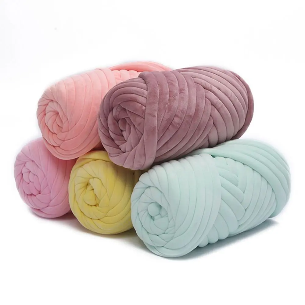 250/500g Velvet Thick Super Bulky Chunky Yarn Hand Knitting Woven Thread Basket Blanket Carpets Giant Yarn DIY Hand-knit Blanket