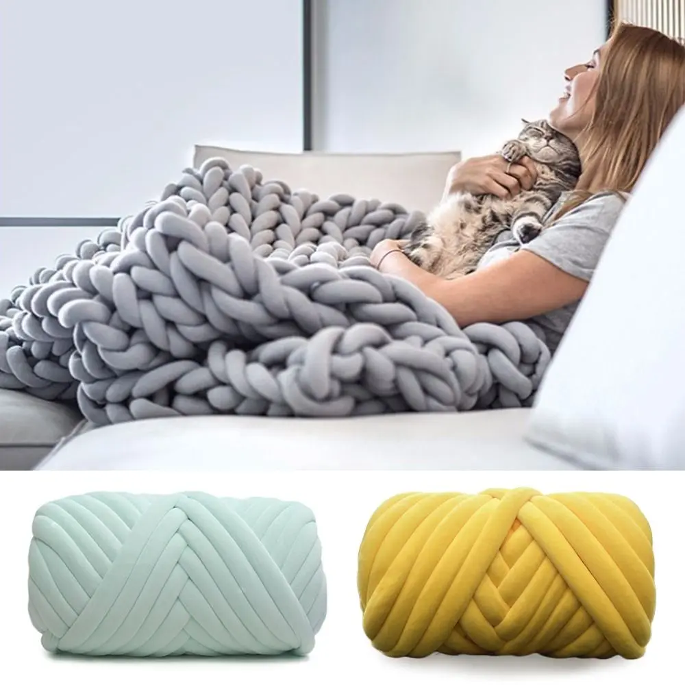 250/500g Velvet Thick Super Bulky Chunky Yarn Hand Knitting Woven Thread Basket Blanket Carpets Giant Yarn DIY Hand-knit Blanket