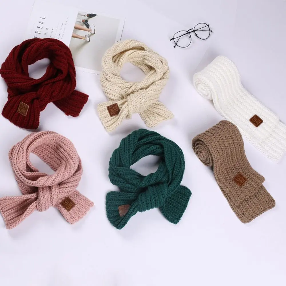 1PC Baby Kids Boy Girl Winter Warm Scarf Knitting Wool Scarves Children Outdoor Neck Warmer Cute Soft Knitted Scarf