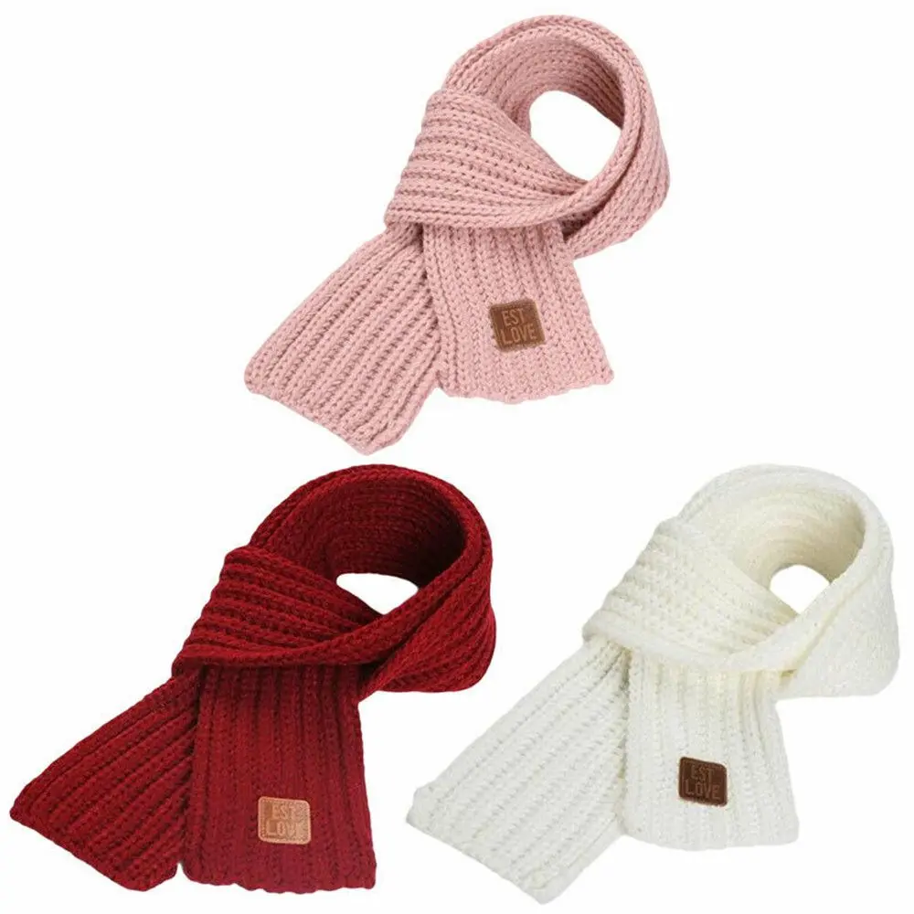 1PC Baby Kids Boy Girl Winter Warm Scarf Knitting Wool Scarves Children Outdoor Neck Warmer Cute Soft Knitted Scarf