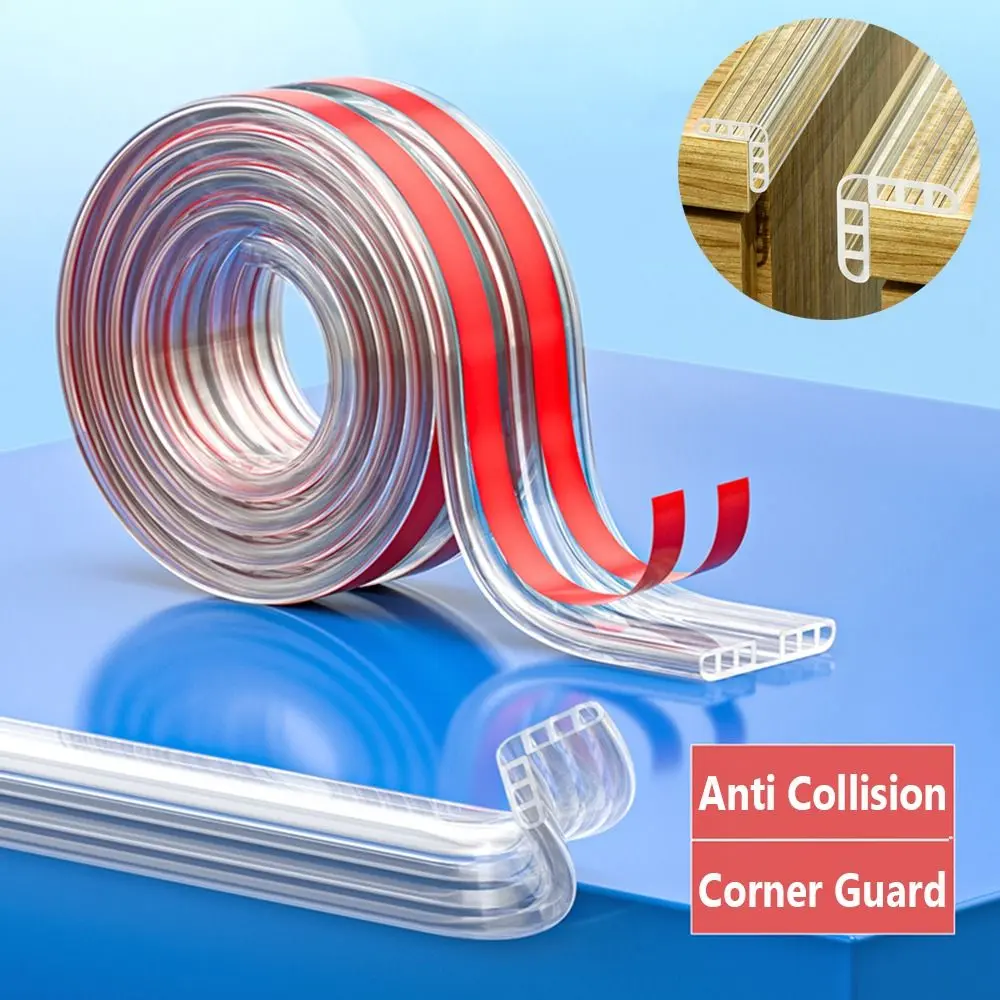 Anti Collision Baby Proofing PVC Transparent Table Edge Protector Self Adhesive Kids Safety Airbag Furniture Bumper High Quality