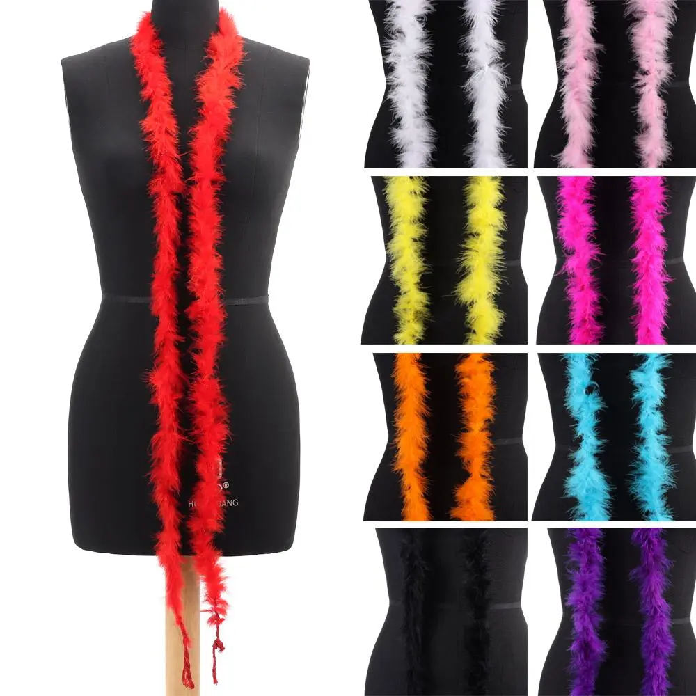 2M Feather Boa Strip For Christmas Tree Fluffy Feather On Ribbon Craft Costume Fancy Dress Wedding Party Decoration Apparel