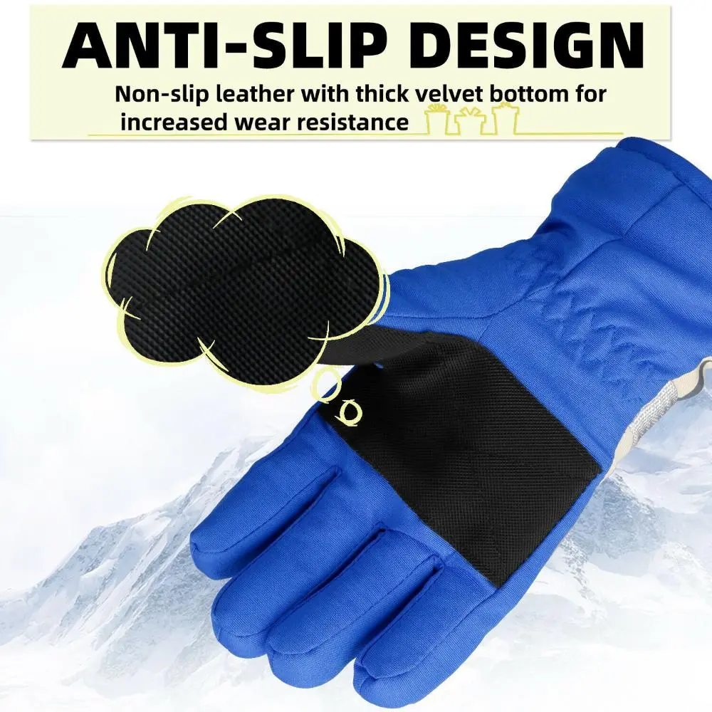 1 Pair of Kids Gloves Winter Non-slip Waterproof Warm Kids Boys Girls Gloves Ski Children Long-sleeved Mitten Snow Outdoor
