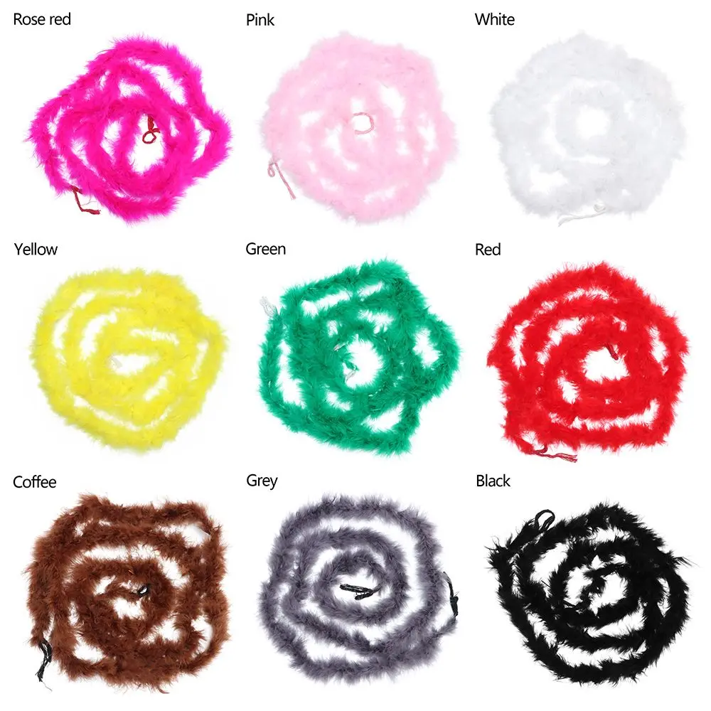 2M Feather Boa Strip For Christmas Tree Fluffy Feather On Ribbon Craft Costume Fancy Dress Wedding Party Decoration Apparel