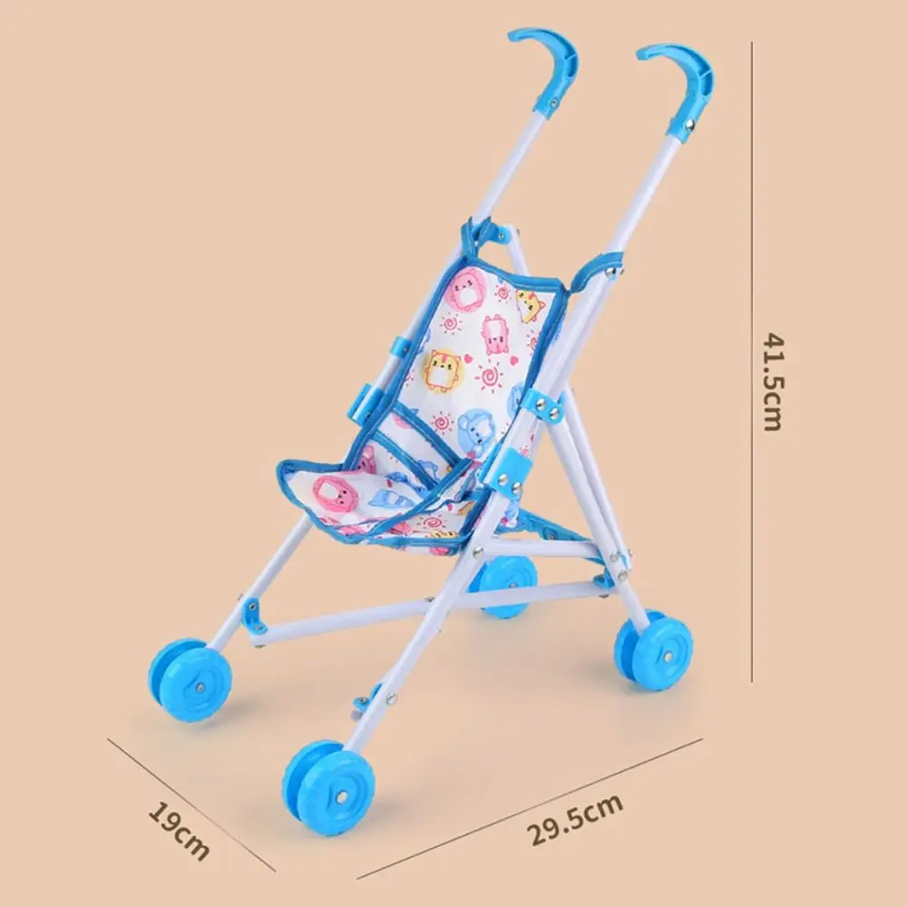 Durable Interactive Dolls Pram Pretend Play Toys Plastic Baby Stroller Stable Doll Accessories for Boys Girls Babies