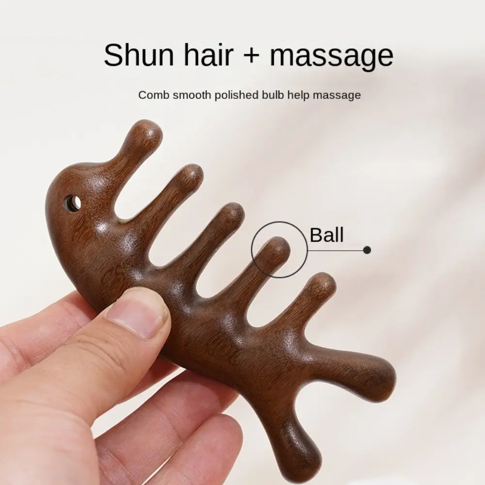 Five Teeth Body Meridian Massage Comb Hanging Multifunctional Head Massage Comb Help Blood Circulation Anti-Static