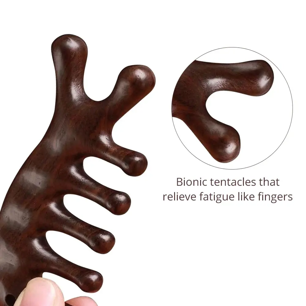 Five Teeth Body Meridian Massage Comb Hanging Multifunctional Head Massage Comb Help Blood Circulation Anti-Static