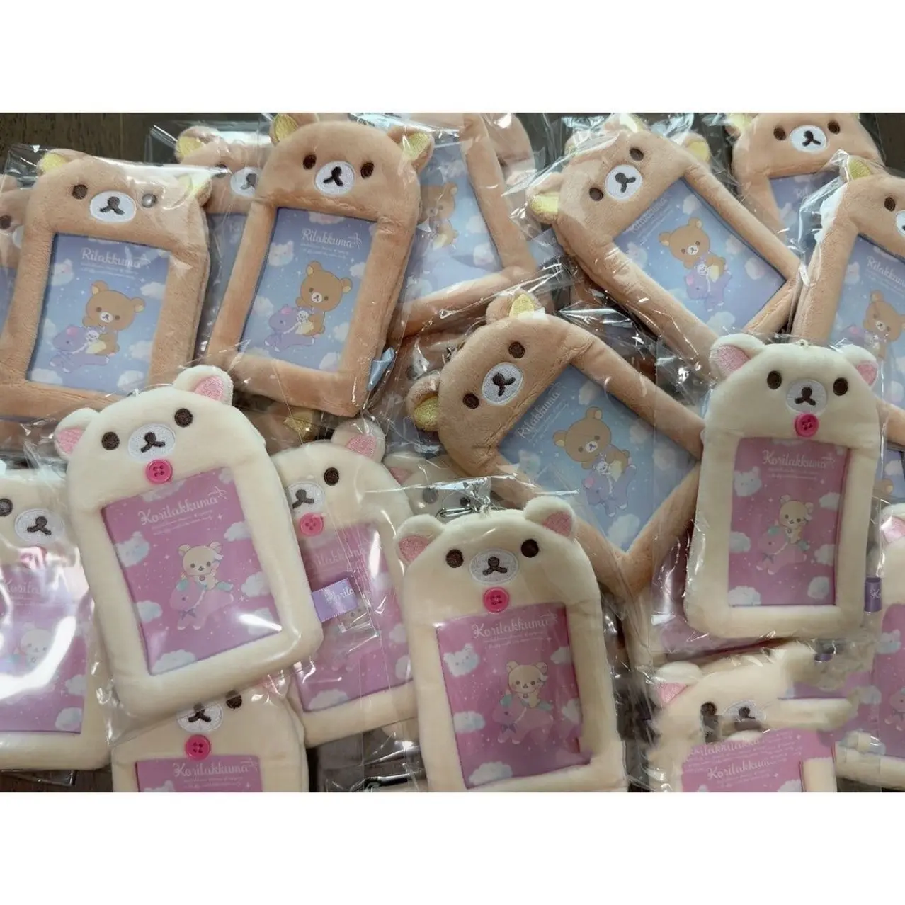 Rilakkuma ID Card Holder Stuffed Keychains Relax Bear Passport Cover Key Ring New Anime School Bus Bank Cards Bags Pendants Gift