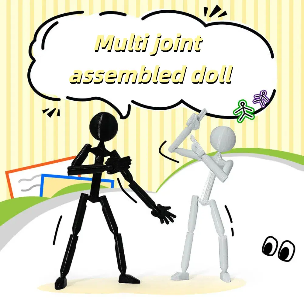 Multi-Jointed Multi Joint Stickman Toy 3D Printing Movable 3D Printed Mannequin Novelty Model Doll Stickman Assembled Robot