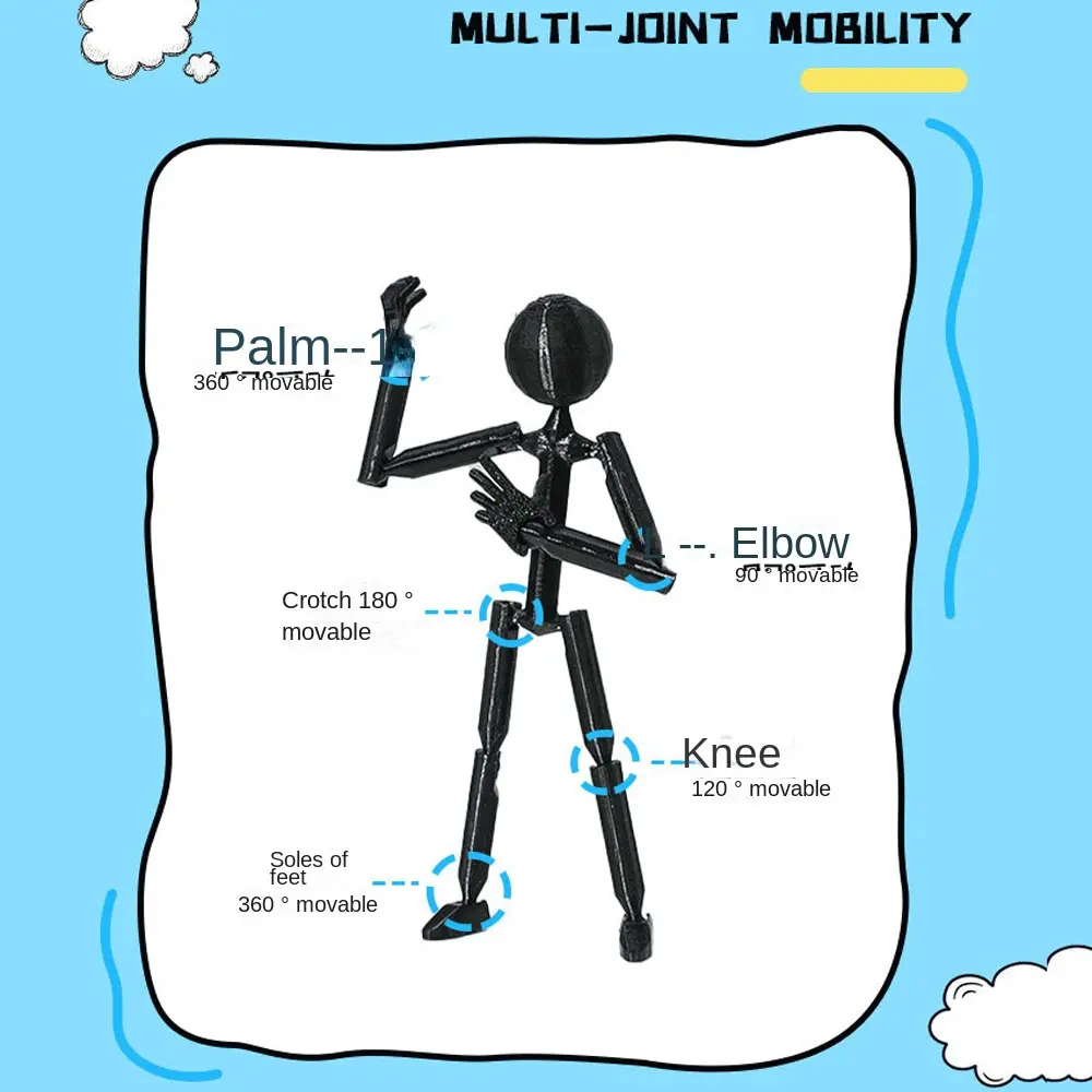Multi-Jointed Multi Joint Stickman Toy 3D Printing Movable 3D Printed Mannequin Novelty Model Doll Stickman Assembled Robot