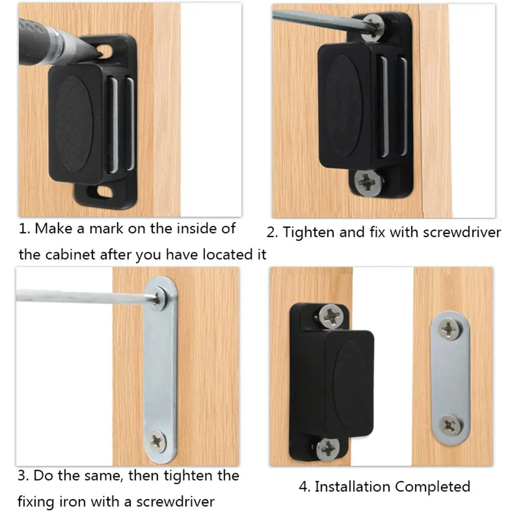 5PCS Cabinet Magnet Latch Door Catches Kitchen Cupboard Wardrobe Closet Drawer Magnetic Closer Home Furniture Hardware