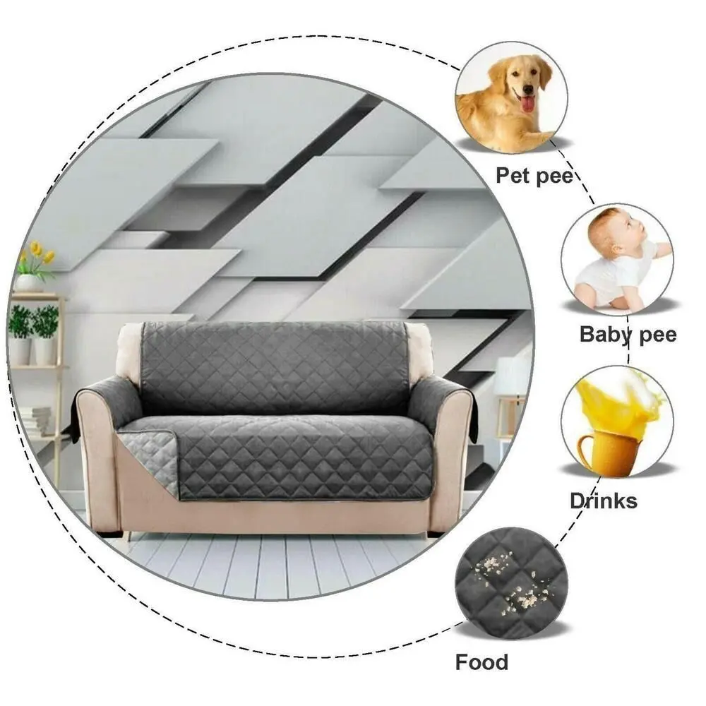 Waterproof Sofa Cover for Dog Pet Kids Quilted Anti-wear Couch Cover Recliner Armchair Furniture Slipcovers 1/2/3 Seater Protect