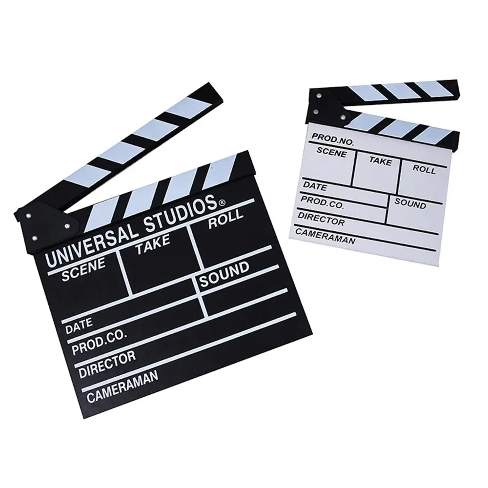 30 x 27cm Director Video Scene Clapperboard Wooden TV Movie Cinema Clapboard Photography Prop for Vlog Hanging Decoration