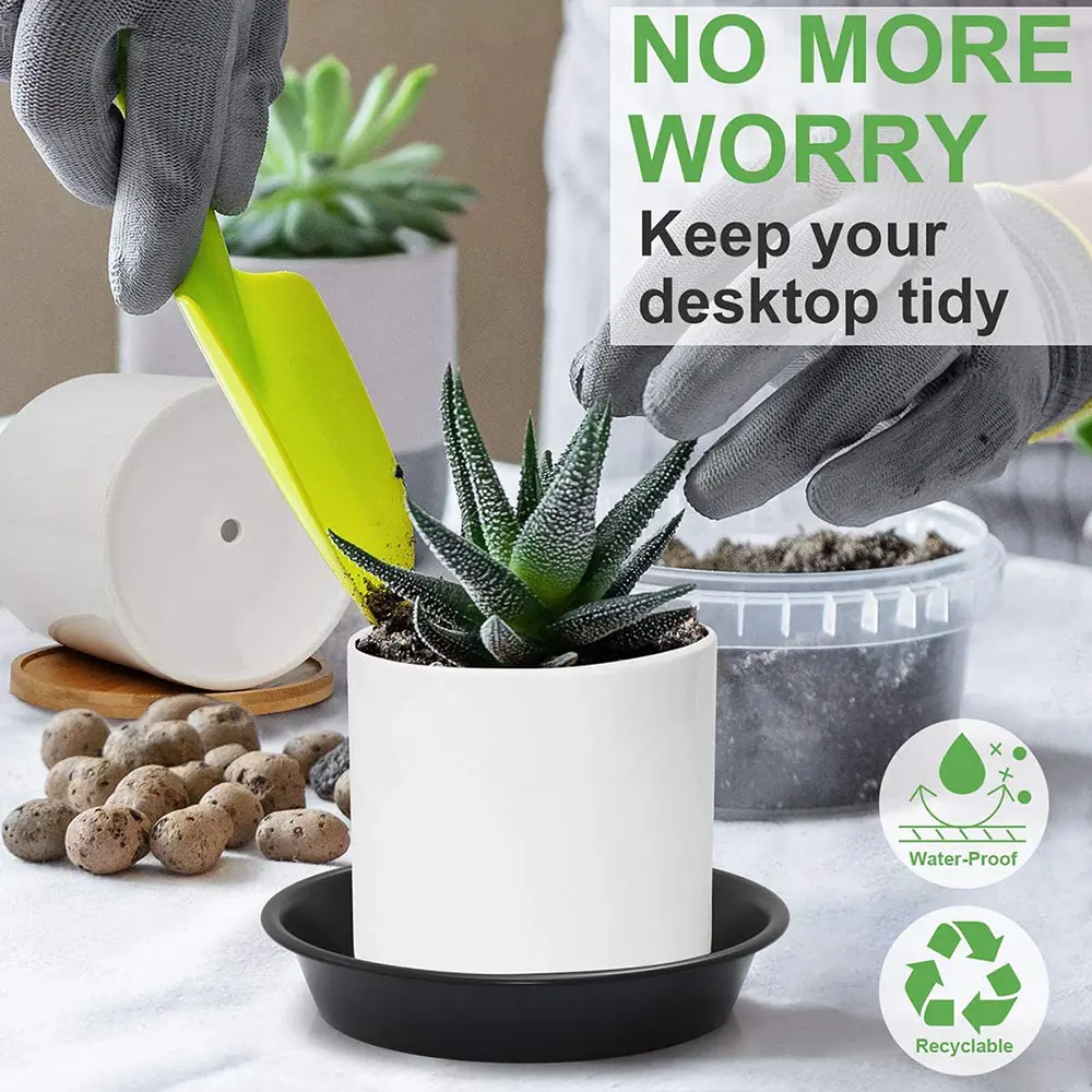 3Pcs Plant Saucer 4/6/7/8/10 inch Drip Trays Plastic Tray Saucers Indoor Outdoor Flower Pot Round