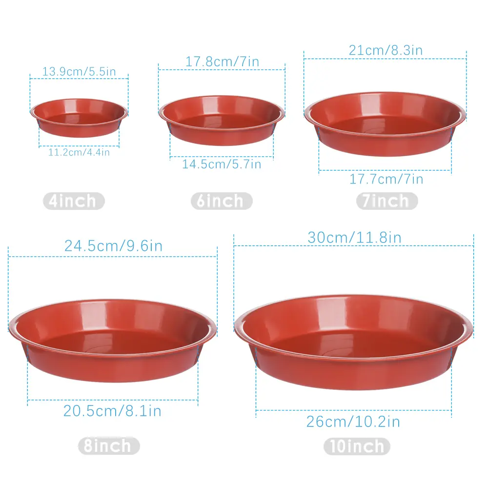 3Pcs Plant Saucer 4/6/7/8/10 inch Drip Trays Plastic Tray Saucers Indoor Outdoor Flower Pot Round