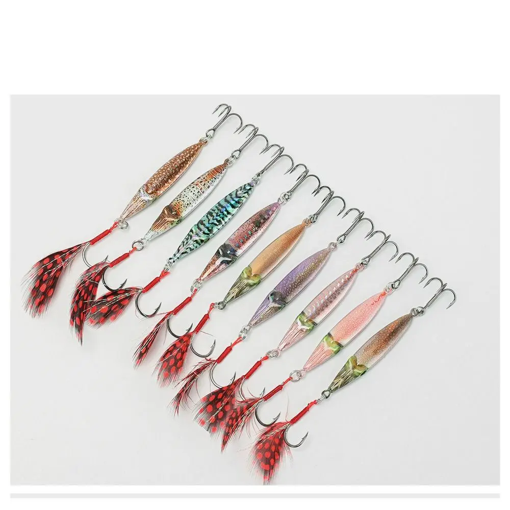 21g Metal Simulation Lure with Jig Hooks Bait 3D Printed Artificial Wobbler Hard Squid Bait Bionic Crankbait Lure Fishing Tackle