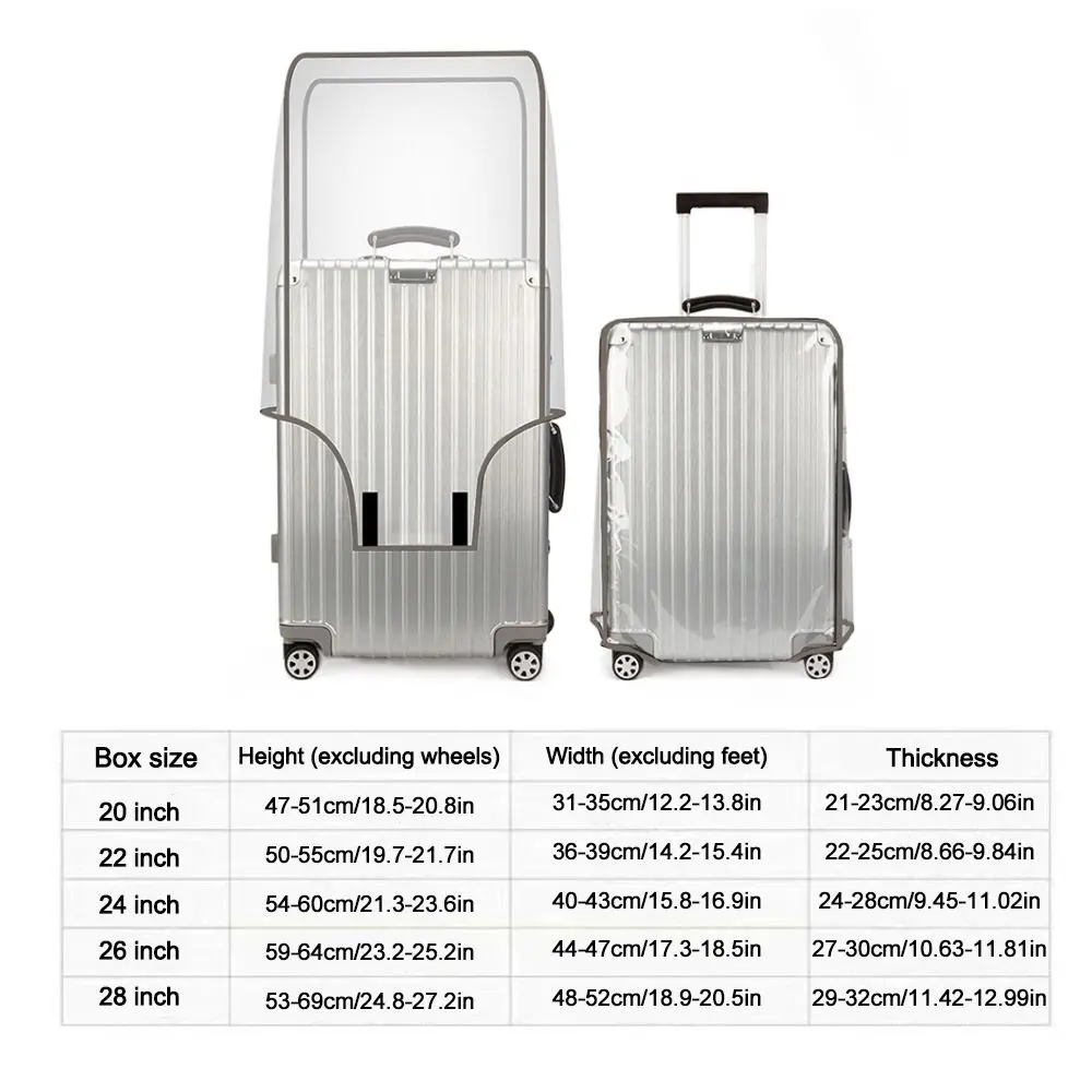 Transparent Travel Luggage Cover Waterproof Luggage Protector Covers Dustproof Protector Covers for 16-30 Inch Suitcase Case
