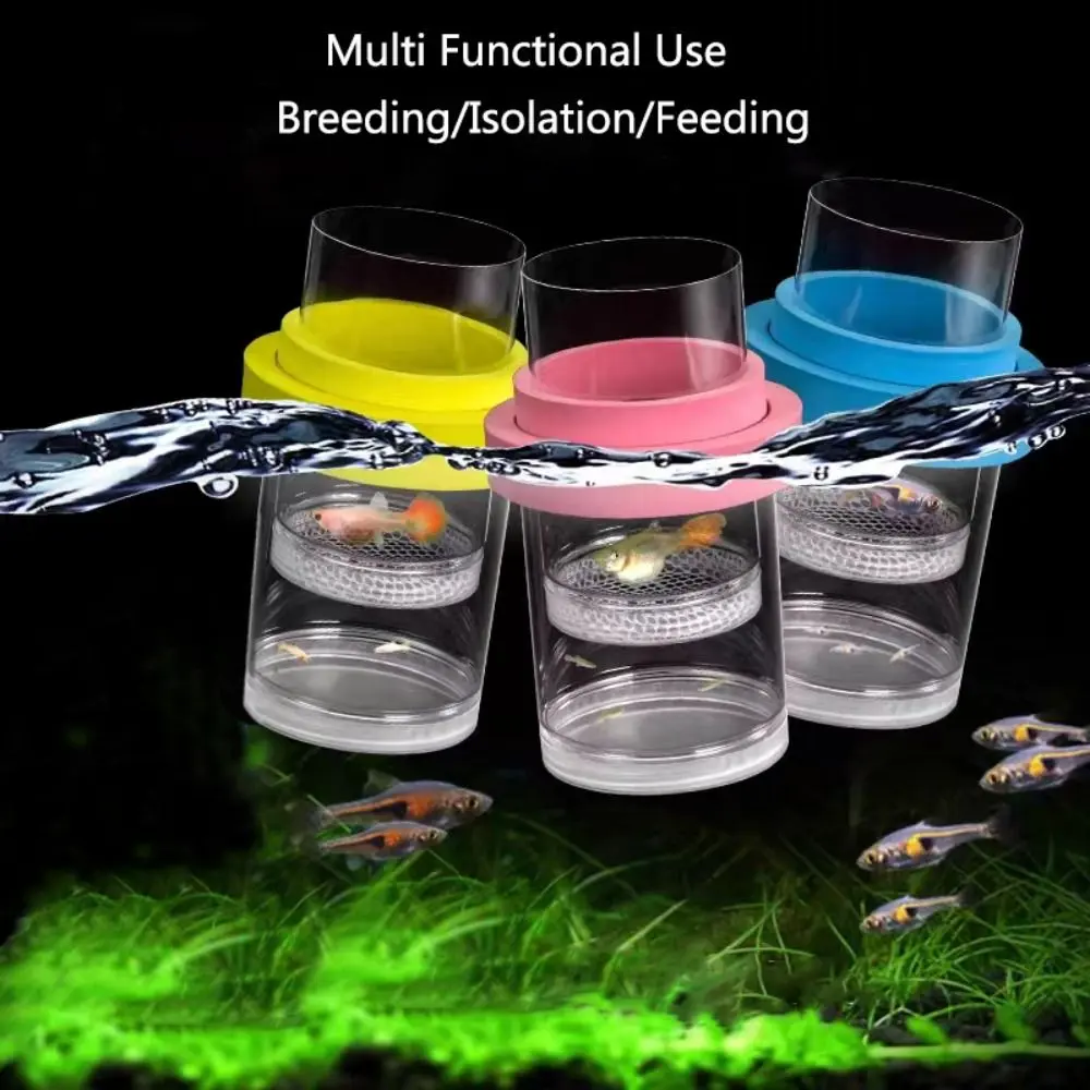 Plastic Mesh Floating Hatching Box Shrimp Guppy Aquarium Breeder Floating Fish Breeding Isolation Box Transparent Detachable