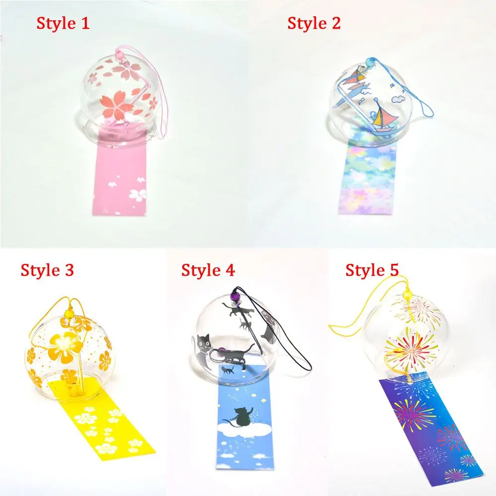 1PC Wind Bell Japan Wind Chimes Handmade Glass Furin Spa Kitchen Office Decor japanese room decor For Home Decoration Party