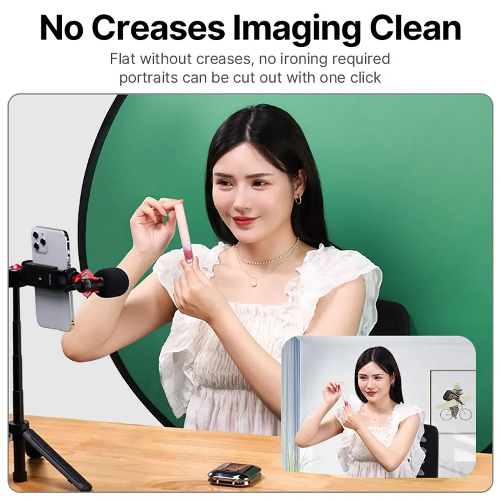 Green Blue Double-sided Screen Background Cloth Circular Foldable Photography Studio Backdrop Chromakey with Storage Bag