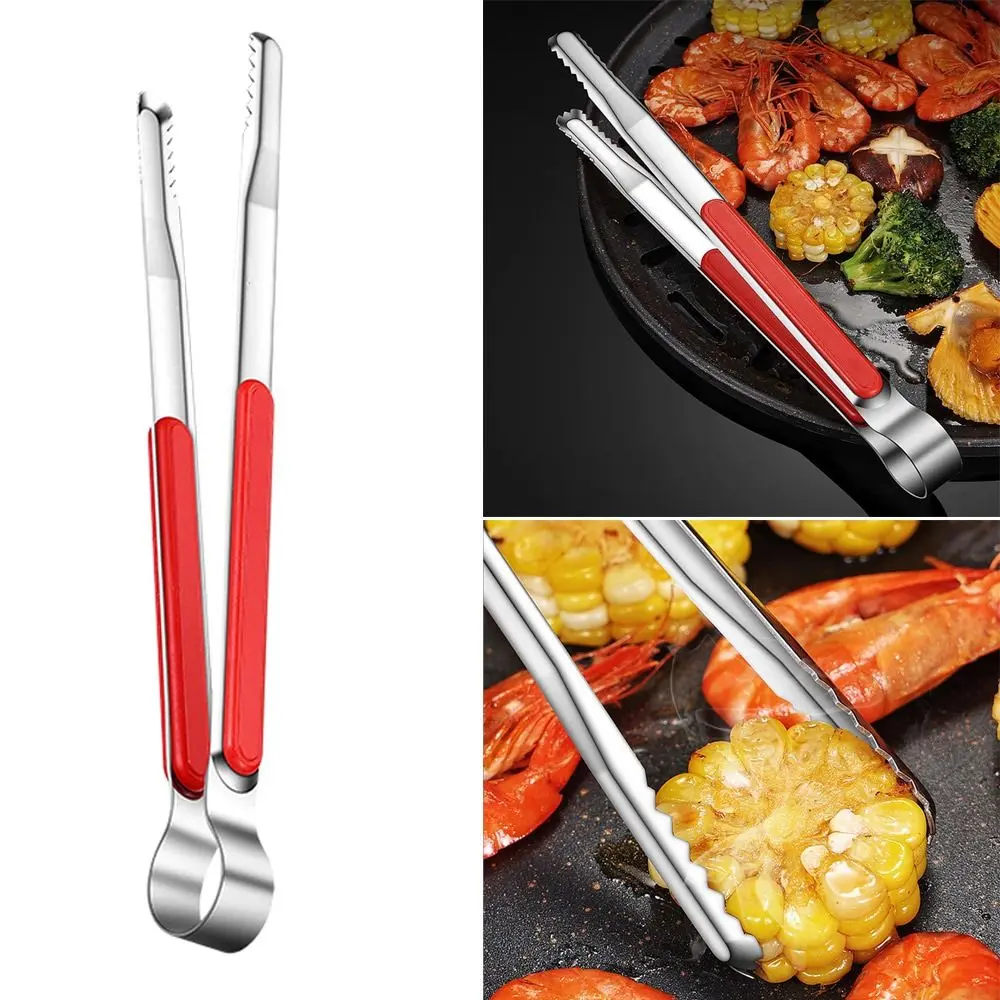 Korean BBQ Grill Food Clip Stainless Steel Tongs Ice Tong Toast Bread Clamp Household Kitchen Tools