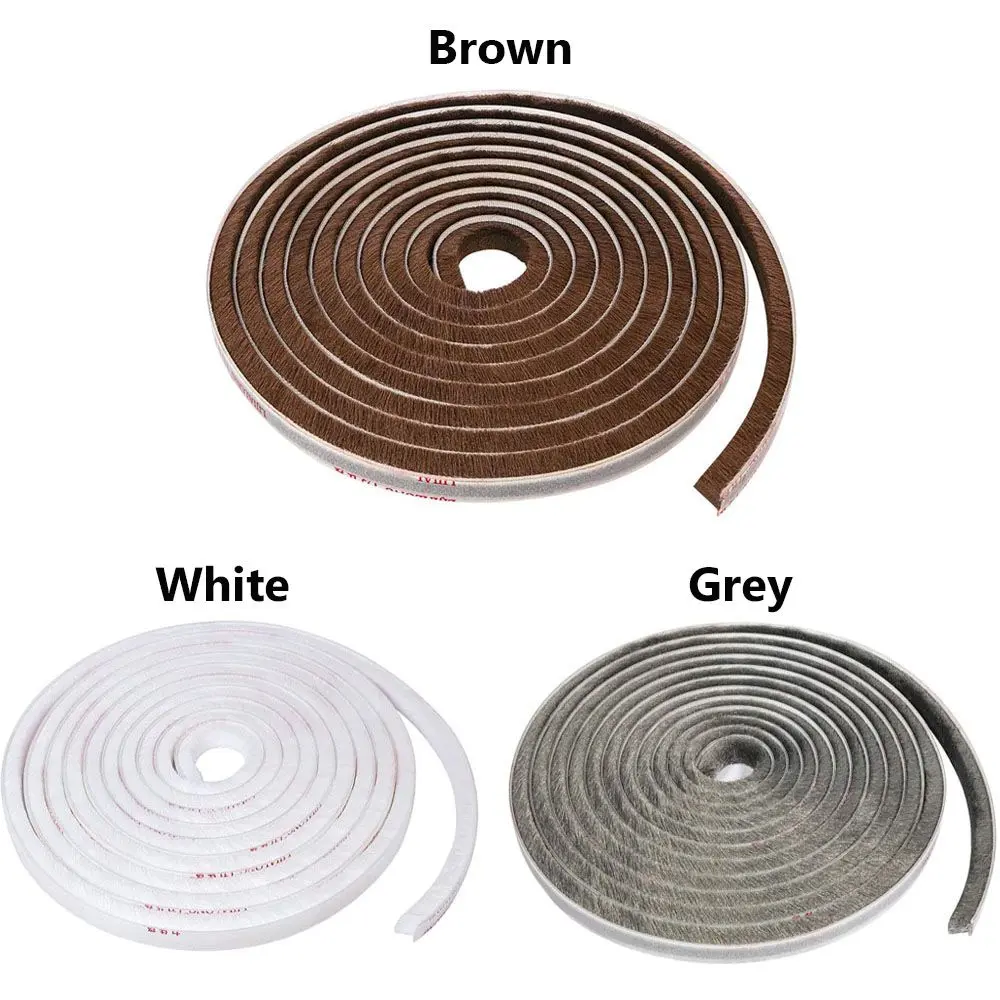 5 Meters Brush Strip Self Adhesive Door Window Sealing Strip Home Door Window Sound Insulation Wind-proof Strip Gasket