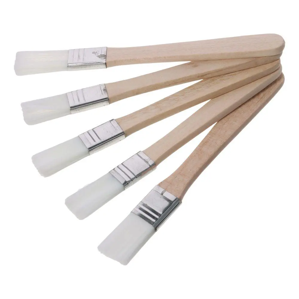 1/12Pcs 0.5" Width Small Paint Brush Nylon Bristle with Wood Handle Painting Tool for Wall Door Cabinets Furniture
