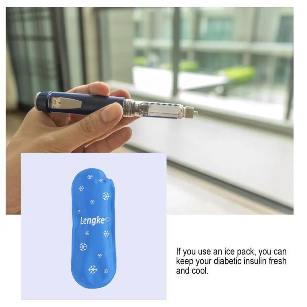 1/2/3pc Portable Reusable Diabetic Insulin Cooling Bag Cold Gel Ice Pack Protector Pill Refrigerated Ice Pack Cooler Travel Case