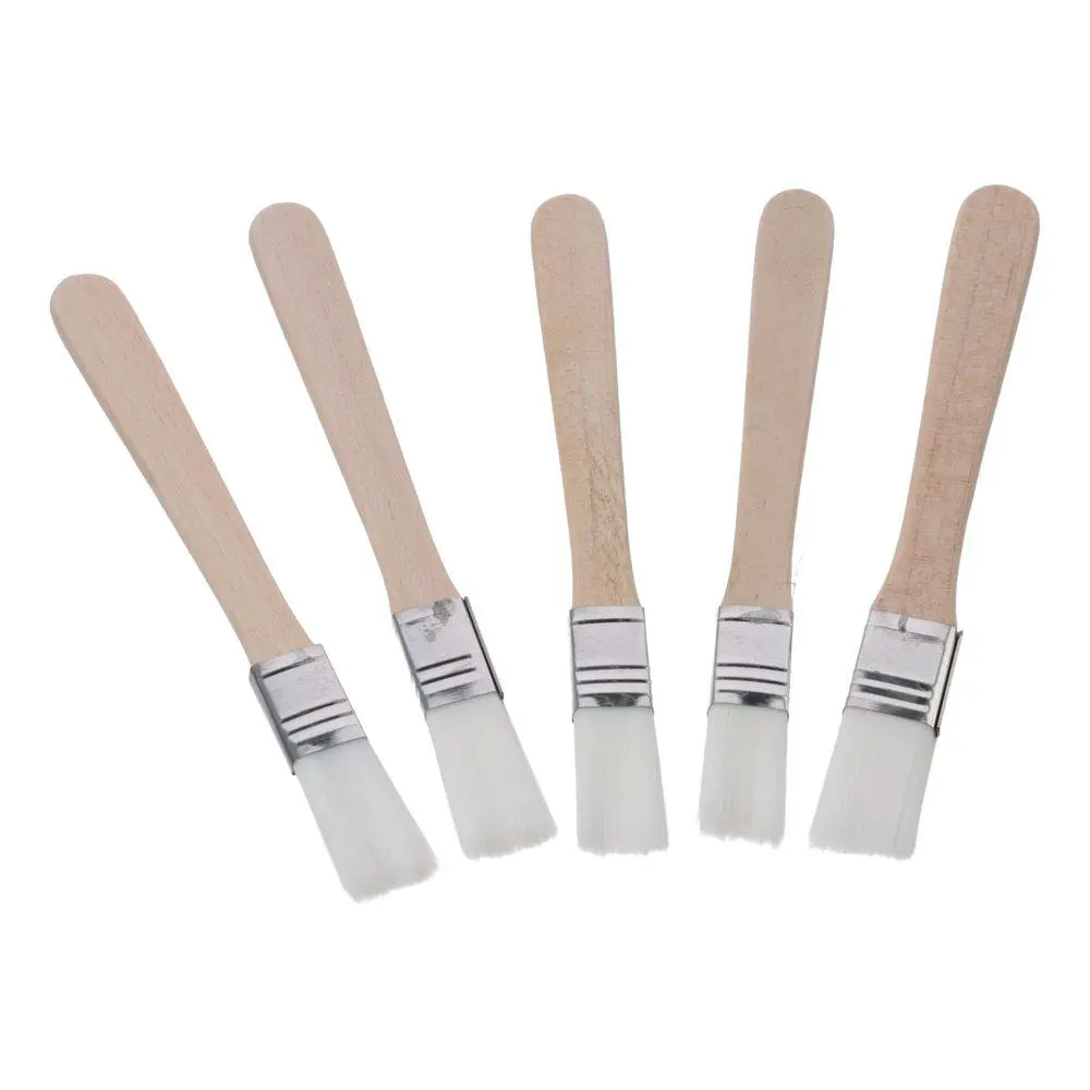 1/12Pcs 0.5" Width Small Paint Brush Nylon Bristle with Wood Handle Painting Tool for Wall Door Cabinets Furniture