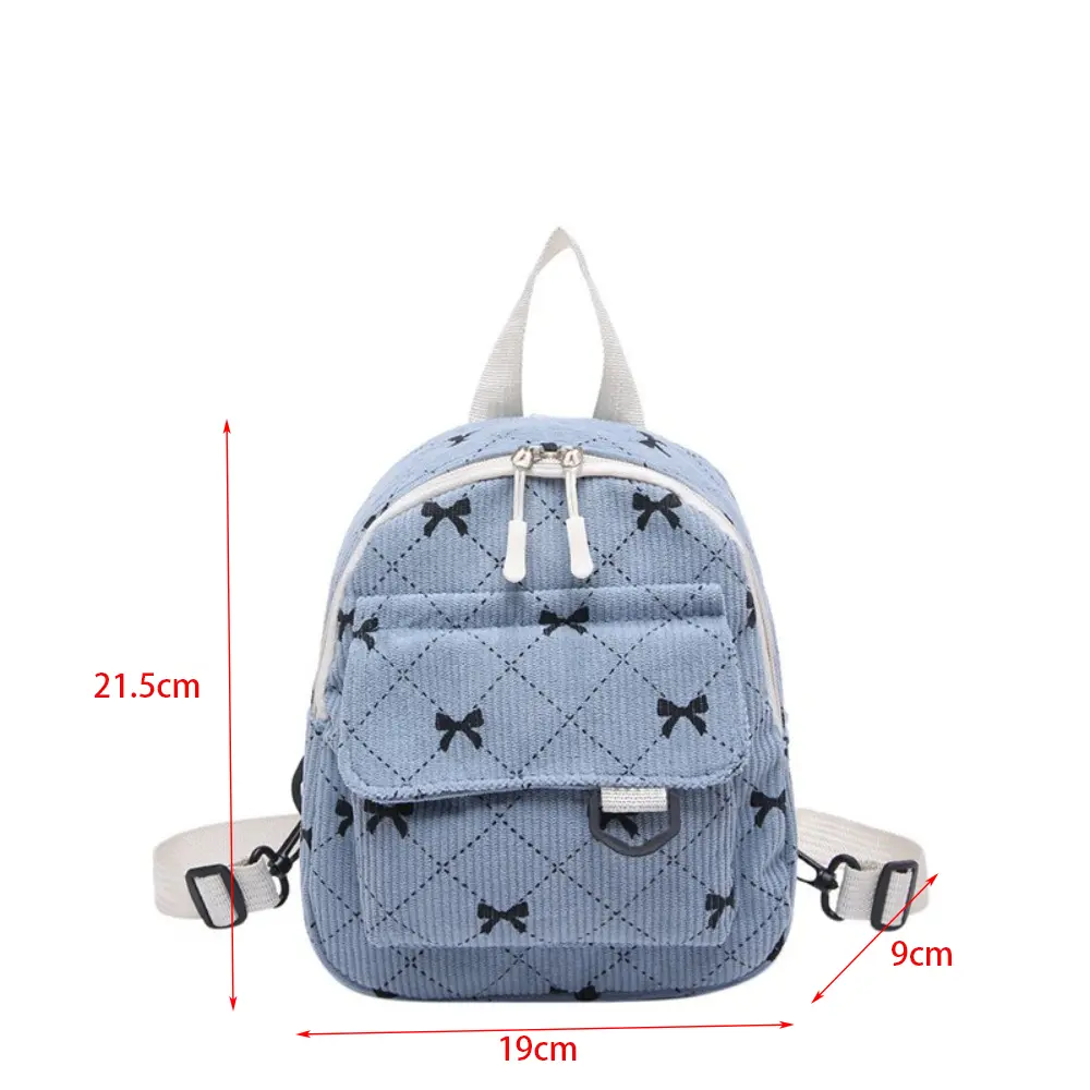 Mini Backpack Sweet Bowknot Printed Shoulder Bag Travel Cosmetic Storage Bag  Korean Ins Student Bookbags Casual Rucksack