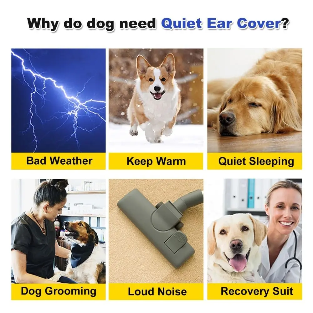 Dog Calming Earmuffs Pet Cover Head Hat Warm Anxiety Relief Puppy Scarf Cap Breathable Pet Accessories