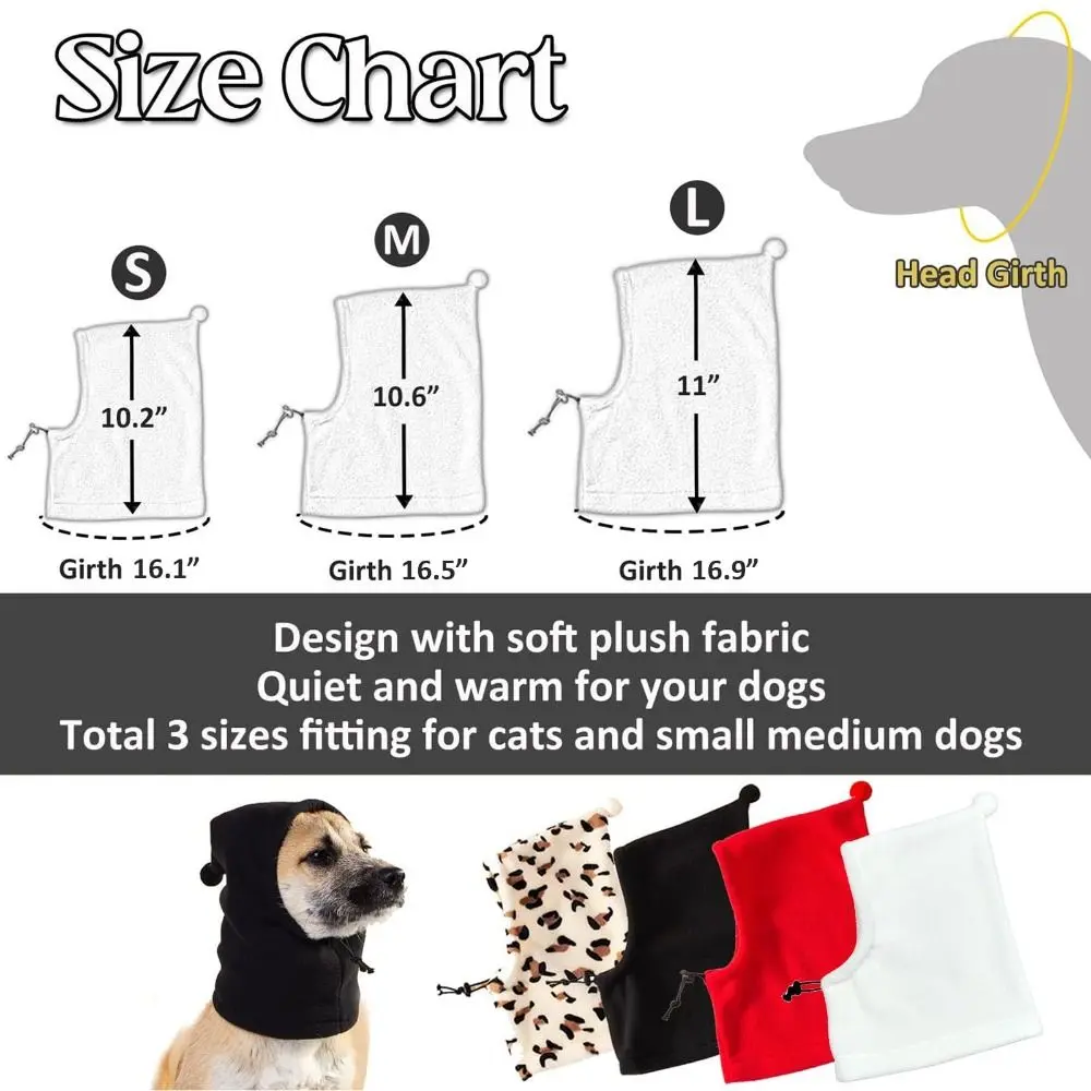 Dog Calming Earmuffs Pet Cover Head Hat Warm Anxiety Relief Puppy Scarf Cap Breathable Pet Accessories