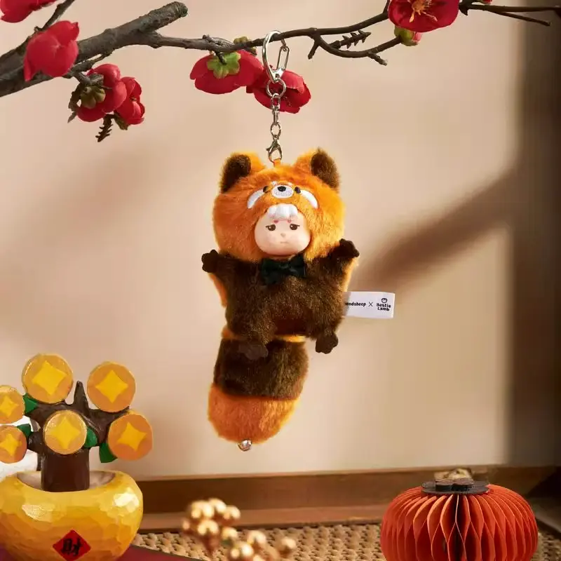 Latest Spot  15.5cm cute Lamb Lucky Big Tail Series Animal Plush Doll Pendant Toy Bag Boutique Hanging Accessories