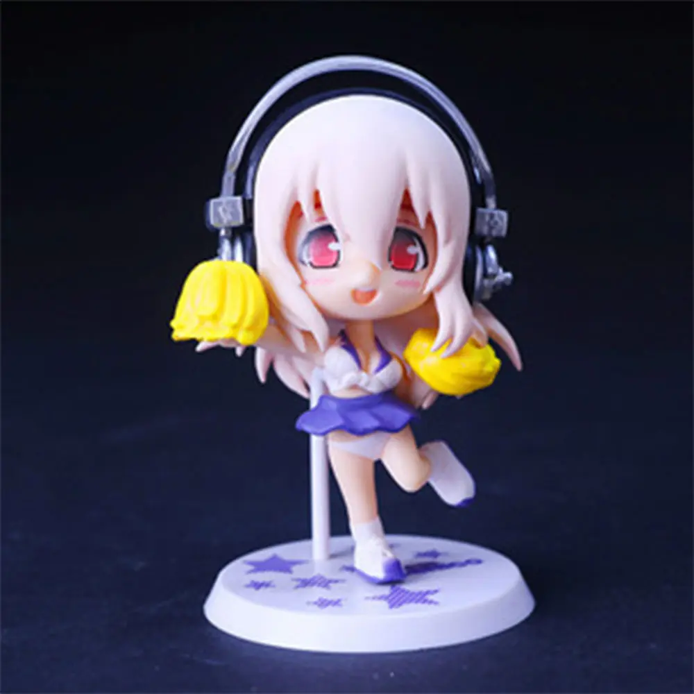10CM Anime SUPER SONICO Figure Five Models Stand Animation Model Toys Gifts Collection Decoration Ornaments PVC
