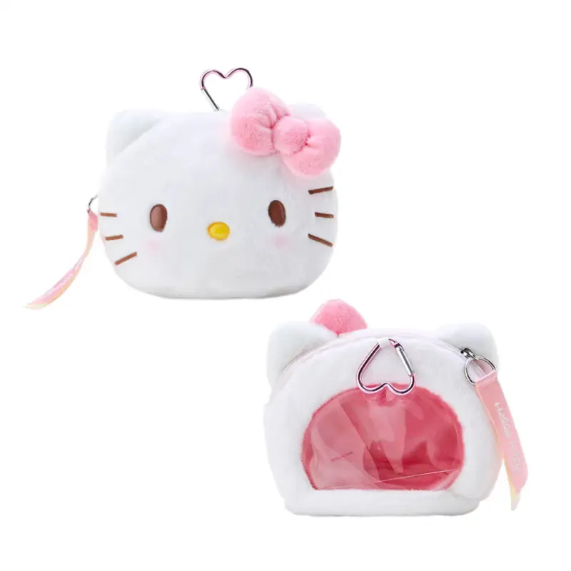 sanrio hello kitty plush hanging bag pain bag kuromi barji pendant my melody ugly fish storage bag keychain ladies birthday gift