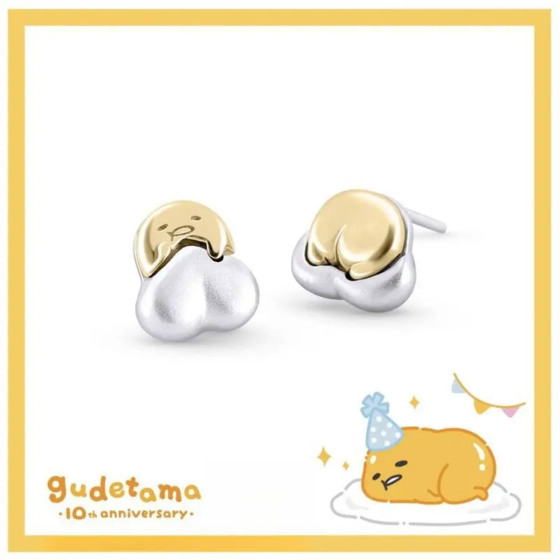 Gudetama Finger Rings Earring Women Fashion Alloy Ear Stud Ring Jewelry Decoration Cute Girls Ring Earrings Accessories Gifts