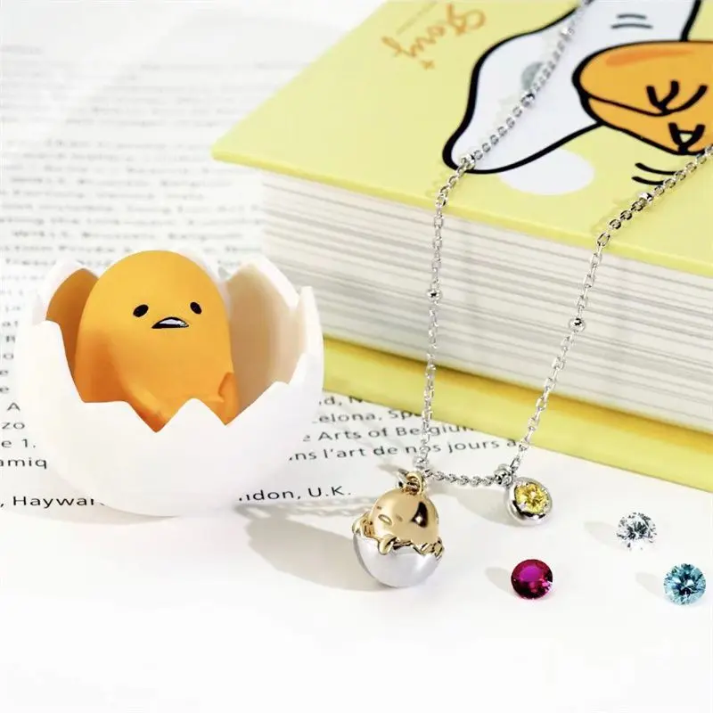 Gudetama Necklace Fashion Women Alloy Necklace Bracelets Pendant Ornament Girl Clavicle Chain Jewelry Decoration Accessories