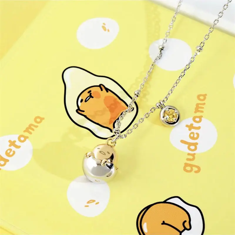 Gudetama Necklace Fashion Women Alloy Necklace Bracelets Pendant Ornament Girl Clavicle Chain Jewelry Decoration Accessories