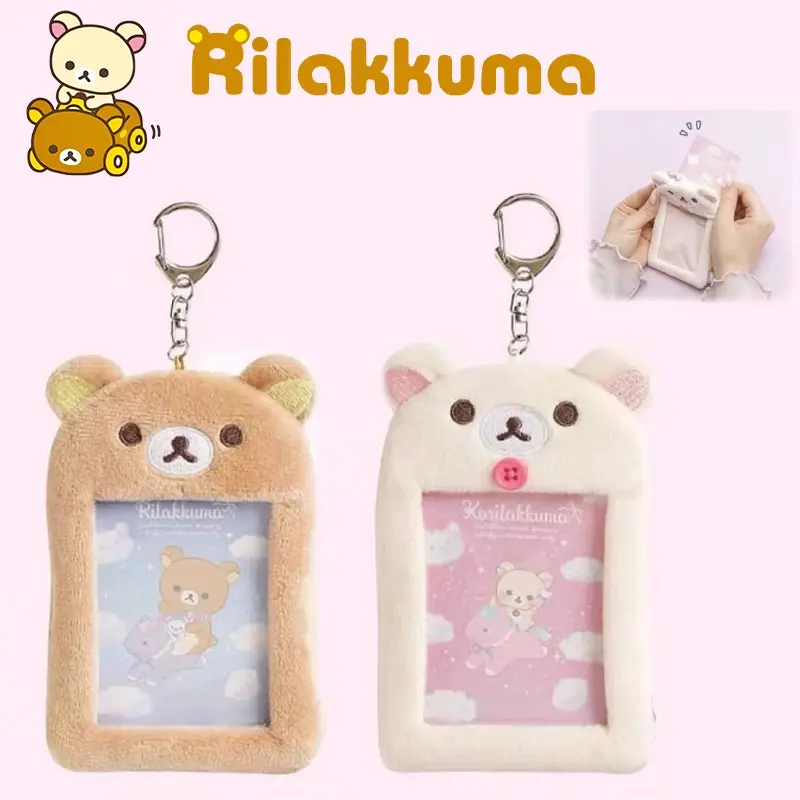 Rilakkuma Card Holder Photo Protective Case Cartoon Anime Derivative Peripherals Keychain Bags Cute Pendant Accessories Gifts