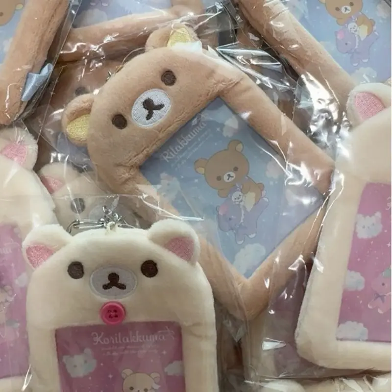 Rilakkuma Card Holder Photo Protective Case Cartoon Anime Derivative Peripherals Keychain Bags Cute Pendant Accessories Gifts