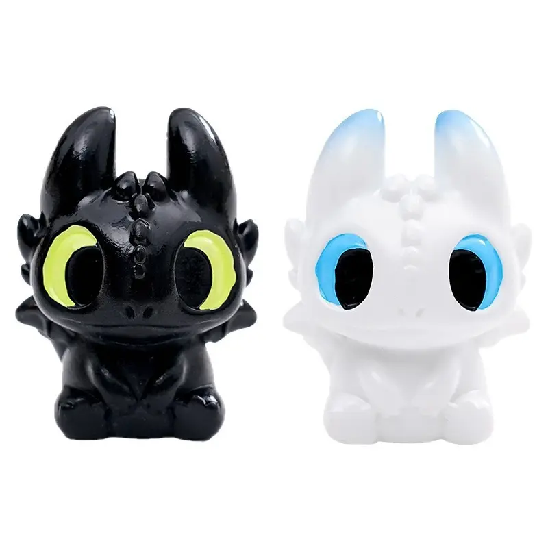 Anime Kawaii Toothless Action Figures Light Night Fury Toy Model Desktop Ornament Cartoon Cute Home Decor Boy Girl Birthday Gift