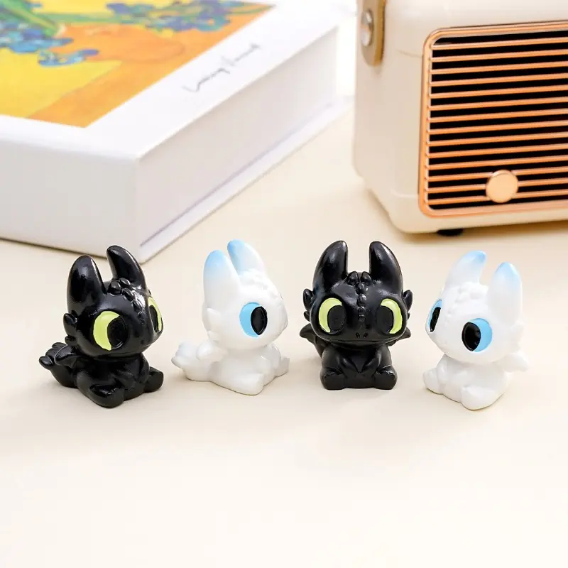 Anime Kawaii Toothless Action Figures Light Night Fury Toy Model Desktop Ornament Cartoon Cute Home Decor Boy Girl Birthday Gift