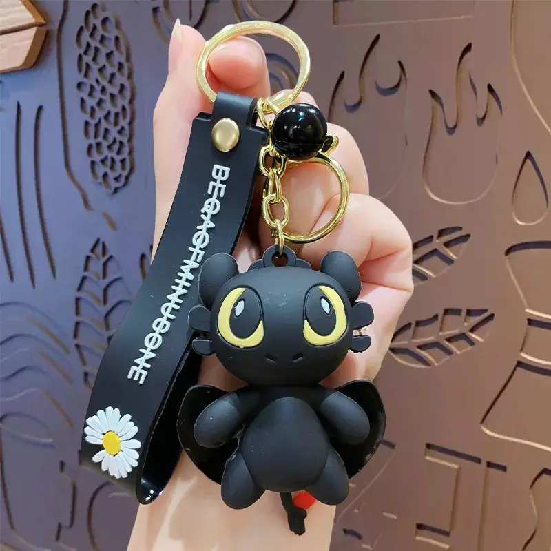 Anime Kawaii Toothless PVC Keychain Kids Cartoon Cute Keyring Light Night Fury Bag Pendant Fashion Jewelry Accessories Gift 2025