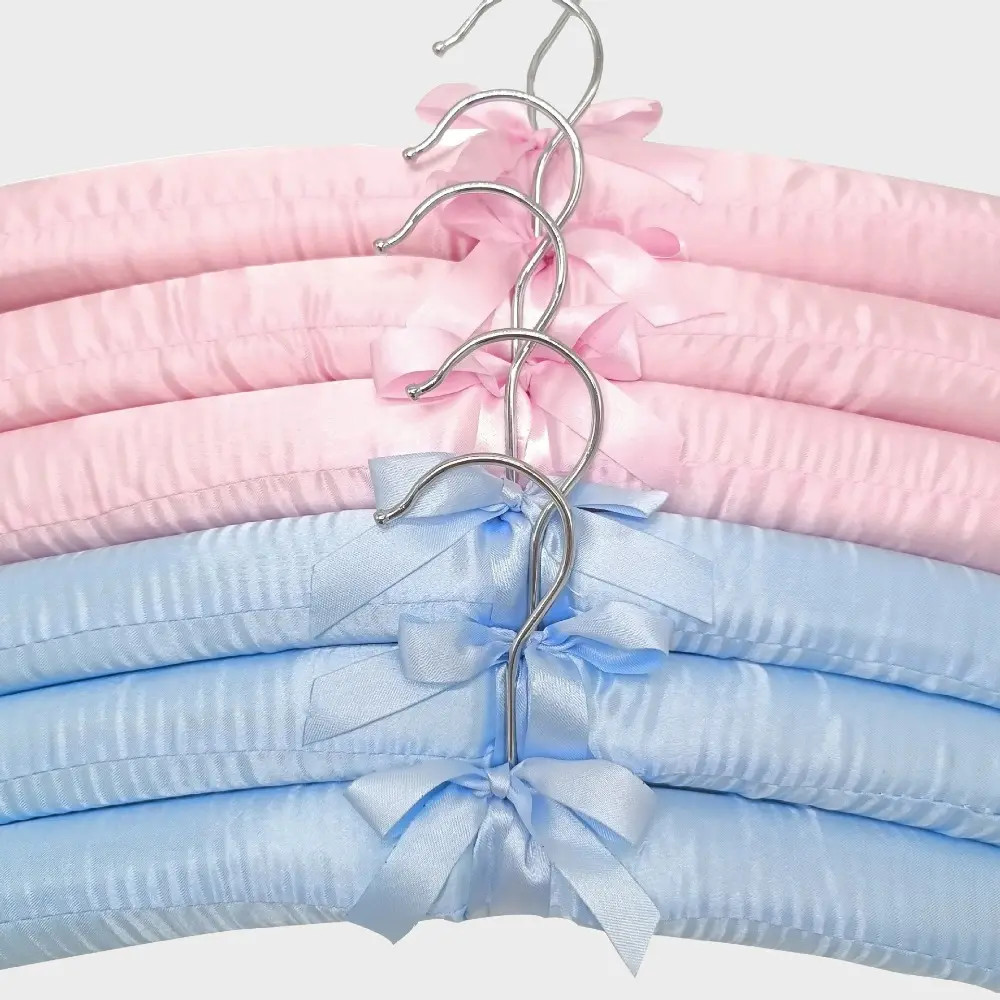 Satin Padded Clothes Hanger Silk Wrapped Coat Jacket Rack Shop Display Hanger