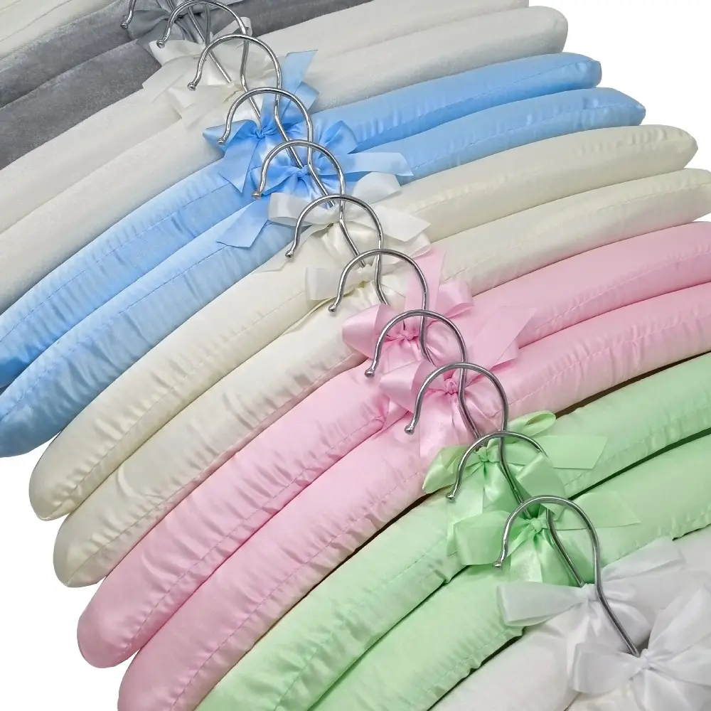 Satin Padded Clothes Hanger Silk Wrapped Coat Jacket Rack Shop Display Hanger