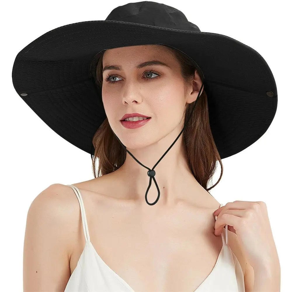 Men Women Wide Visor Brim Hat Boonie Bucket Cap Summer Fishing UV Sun Protection Breathable Caps