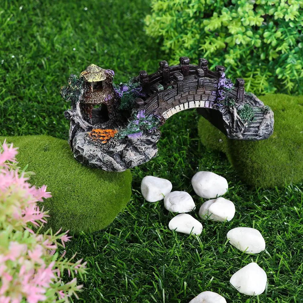 Artificial Bridge Resin Fish Tank Ornament Aquarium Ornaments Artificial Landscaping Rockery Bridge For Fish Tank Aquarium Decor